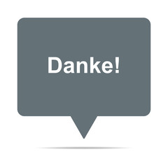 Graue Sprechblase mit Danke