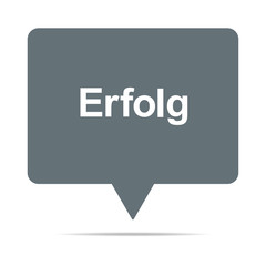 Graue Sprechblase mit Erfolg