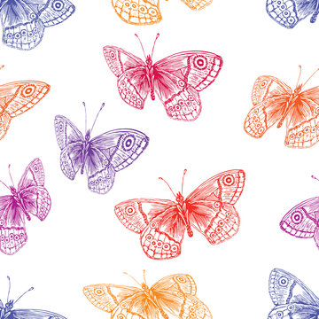 pattern of the flying butterflies