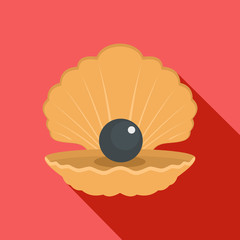 Opened shell icon. Flat illustration of opened shell vector icon for web