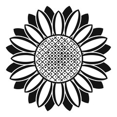 Circle of sunflower icon. Simple illustration of circle of sunflower vector icon for web