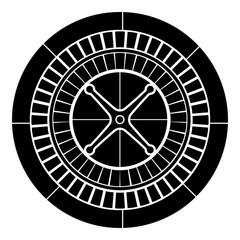 Roulette icon black color illustration flat style simple image