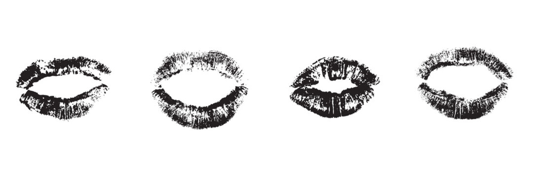 Lipstick Graphic Print Set Vector Illustration