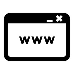 Window browser internet or web page icon black color illustration flat style simple image