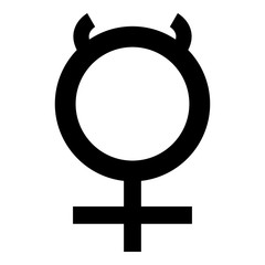 Mercury symbol icon black color illustration flat style simple image
