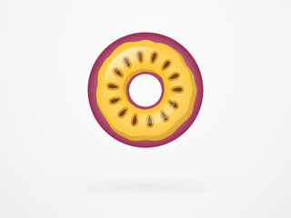 Passion Fruit Donut Fruity Vector