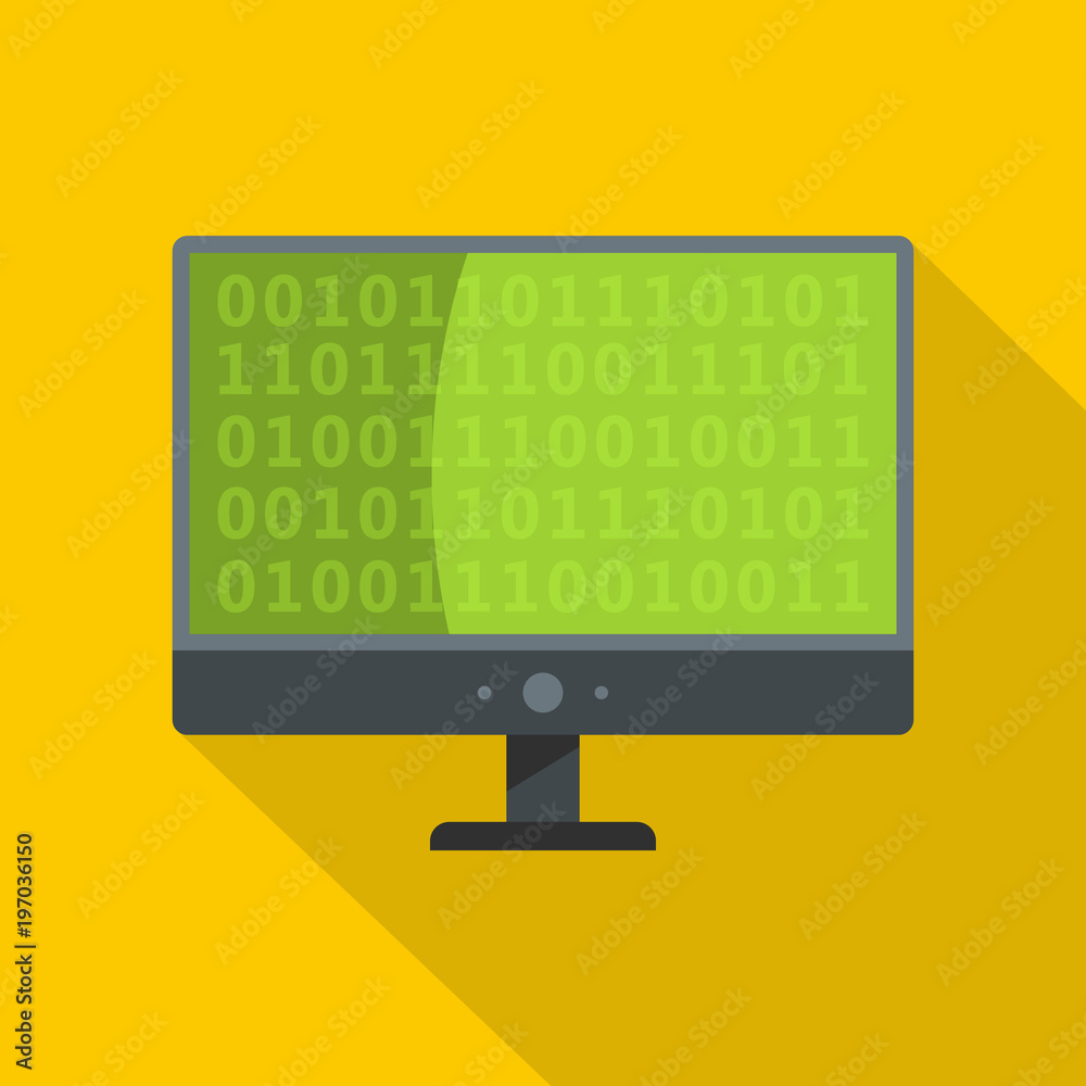 Poster code icon. flat illustration of code vector icon for web