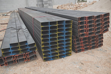 Construction Steel for building new house.