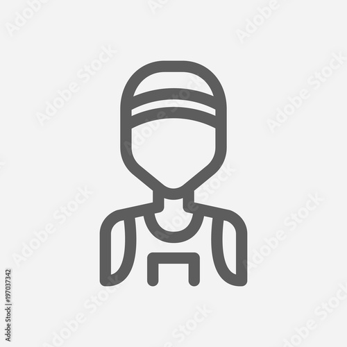 Marathon Runner Icon Line Symbol Isolated Vector