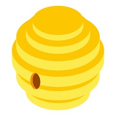 Beehive icon. Isometric illustration of beehive vector icon for web
