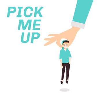 Pick Me Up Flat Illustration