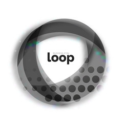 Loop circle business icon, created with glass transparent color shapes
