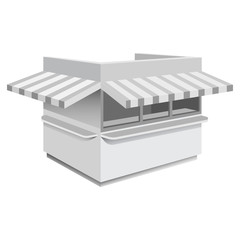 Kiosk mockup. Realistic illustration of kiosk vector mockup for web