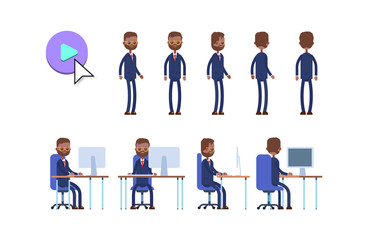 indian businessman. cartoon character animation k