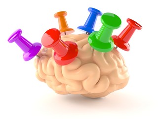 Brain with thumbtacks isoalted © Talaj