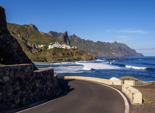 View towards Almaciga, Anaga Rural Park, Tenerife Island, Canary Islands, Spain