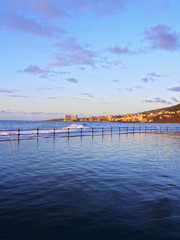 Swimming Pool in Bajamar at sunset, Tenerife Island, Canary Islands, Spain