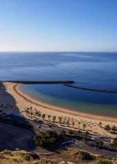 Las Teresitas Beach, elevated view, San Andres, Tenerife Island, Canary Islands, Spain