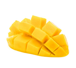 mango sliced isolated on a white background.