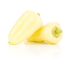 White paprika (two Hungarian sweet peppers) isolated on white background.
