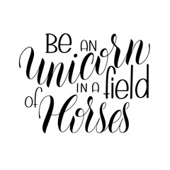 Unicorn cute vector illustration. Hand Drawn Lettering. Card and shirt design.