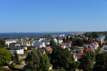 Fototapeta na wymiar Ausblick über Ahlbeck zur Ostsee und Swinemünde
