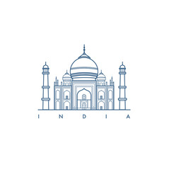 India. Taj Mahal.  illustration. - obrazy, fototapety, plakaty