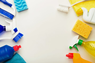 Cleaning supplies and products for home tidying up