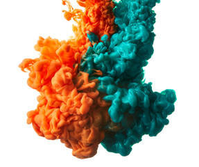 Ink drop in water isolated on white background