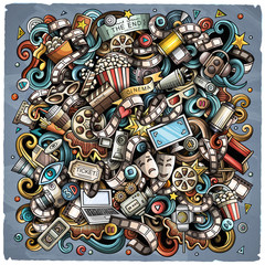 Cartoon vector doodles Cinema illustration