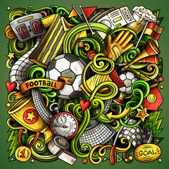 Cartoon vector doodles Football illustration