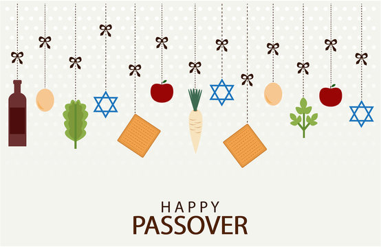 Happy Passover greeting card or background. vector illustration.