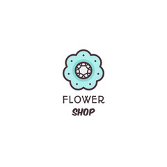 Flower shop logo. Vector illustration.