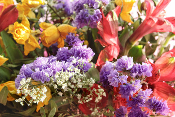 Fototapeta na wymiar A bouquet of flowers, blur