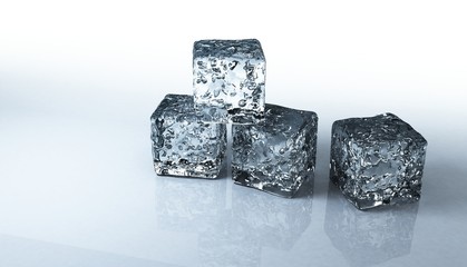 ice cubes isolated on a white background