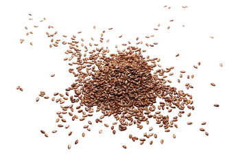 Flax seed, linseed isolated on white background
