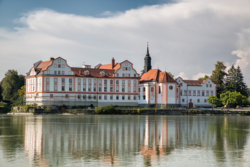 Fototapeta premium Neuhaus Monastery at the river Inn, Bavaria