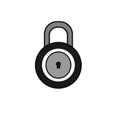 Lock Icon in flat style isolated on white background. Security symbol. Vector illustration.