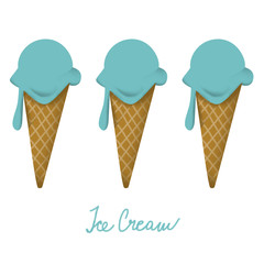 Ice cream illustration. Summer food. 