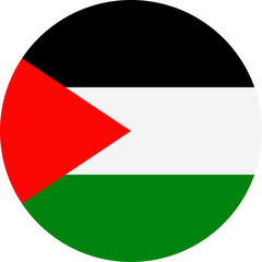 Palestine Flag Vector Round Flat Icon