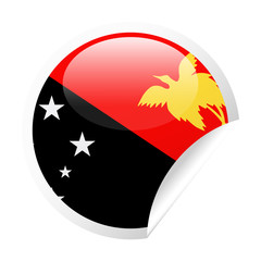 Papua New Guinea Flag Vector Round Corner Paper Icon