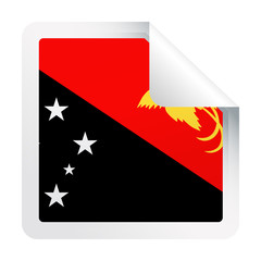 Papua New Guinea Flag Vector Square Corner Paper Icon