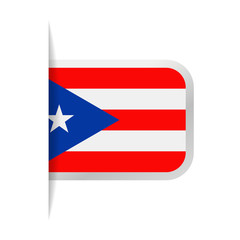 Naklejka premium Puerto Rico Flag Vector Bookmark Icon