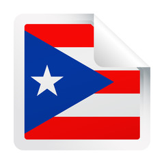 Puerto Rico Flag Vector Square Corner Paper Icon