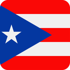 Puerto Rico Flag Vector Square Flat Icon