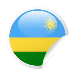 Rwanda Flag Vector Round Corner Paper Icon