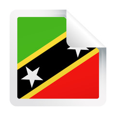 St. Kitts and Nevis Flag Vector Square Corner Paper Icon