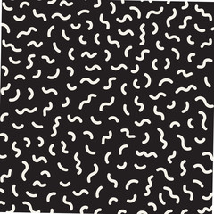 Seamless abstract geometric pattern in retro memphis style. Scatteres shapes vector background.