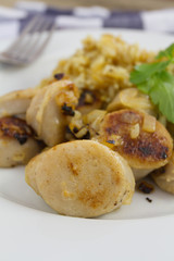 boudin blanc et riz