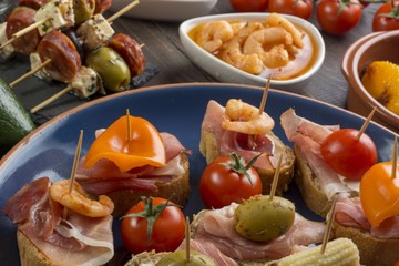 Various open sandwiches